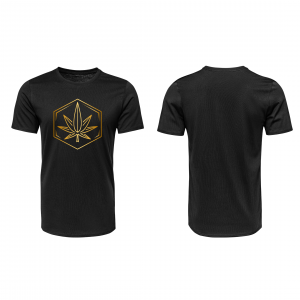 Men's Black T-Shirt Hemp Glitter Logo